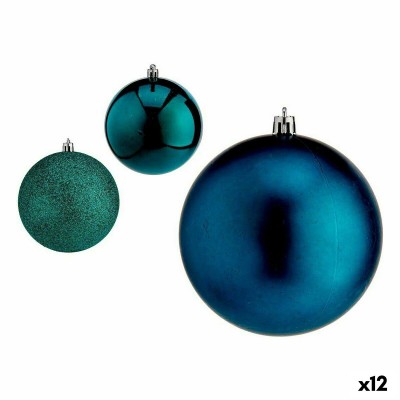 Lot de boules de Noël Bleu Plastique 10 x 11 x 10 cm (12 Unités)