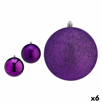 Set of Christmas balls Purple PVC Ø 12 cm (6 Units)