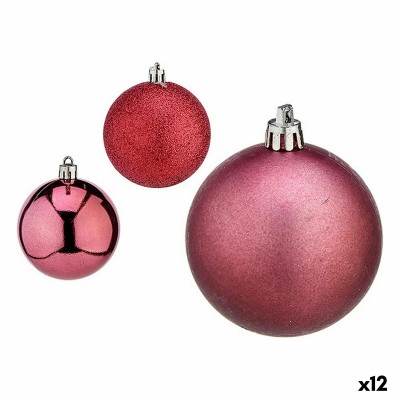 Set of Christmas balls Pink Plastic 6 x 7 x 6 cm (12 Units)