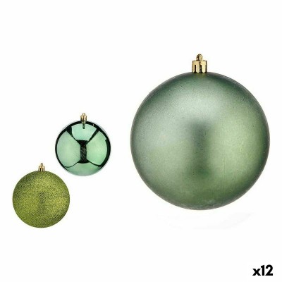 Lot de boules de Noël Vert Plastique 10 x 11 x 10 cm (12 Unités)