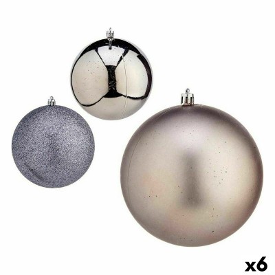 Set of Christmas balls Silver Plastic Ø 12 cm (6 Units)