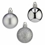 Set of Christmas balls 4 cm Silver Plastic (12 Units)