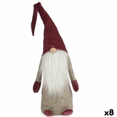 Decorative Figure Gnome White Grey Pink Polyester Wood Sand 20 x 100 x 25 cm (8 Units)