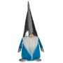 Figurine Décorative Gnome Bleu Blanc Argenté Polyester Bois Sable 12 x 32 x 13 cm (24 Unités)