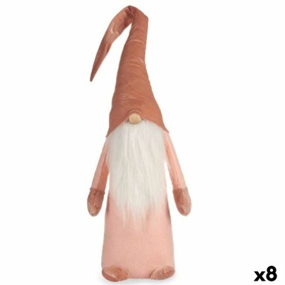 Decorative Figure Gnome White Pink Polyester Wood Sand 20 x 100 x 25 cm (8 Units)