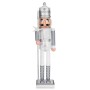 Decorative Figure Nutcracker White Silver Plastic 13,2 x 59,5 x 11,5 cm (4 Units)