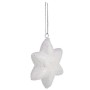 Ensemble Décorations de Noël Étoile Blanc 6,5 x 6,5 x 2 cm (24 Unités)