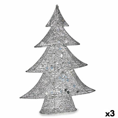 Figurine Décorative Sapin de Noël Métal Argenté 12 x 59,5 x 48,5 cm (3 Unités)