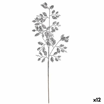 Branche Paillettes Argenté Métal Plastique 41 x 75 x 2,5 cm (12 Unités)