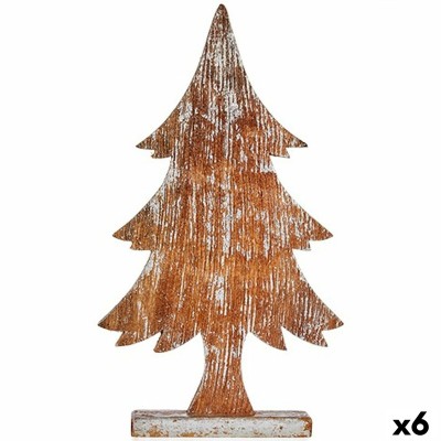 Figurine Décorative Sapin de Noël Argenté Bois 5 x 49,5 x 26 cm (6 Unités)