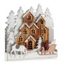 Figurine Décorative Lumière ville Blanc Marron Bois 44 x 44,5 x 6 cm (4 Unités)