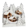 Figurine Décorative Lumière ville Blanc Marron Bois 44 x 48 x 7,5 cm (4 Unités)