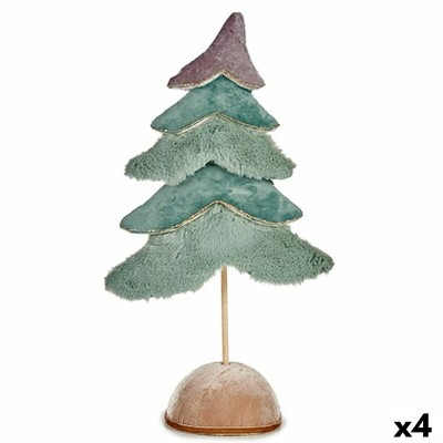 Sapin de Noël Velours Turquoise 16 x 55 x 29 cm (4 Unités)