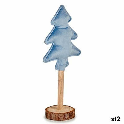 Sapin de Noël Polyester Bleu Bois 9,5 x 32 x 13 cm (12 Unités)