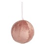 Set of Christmas balls Polyester Pink 12 x 12 x 12 cm (4 Units)