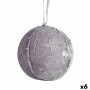 Lot de boules de Noël Polyester Argenté 8 x 8 x 8 cm (6 Unités)