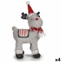 Decorative Figure Christmas Reindeer Red Grey 21 x 36 x 36 cm (4 Units)