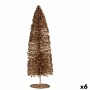 Figurine Décorative Sapin de Noël Paillettes Doré 10 x 41 x 10 cm (6 Unités)