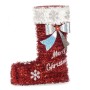 Decorative Figure Christmas Stocking Tinsel White Red polypropylene PET 18 x 23 x 8 cm (12 Units)