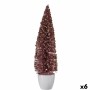 Decorative Figure Christmas Tree Pink Plastic 10 x 38 x 10 cm (6 Units)