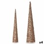 Set of Figures Cones Sequins Bronze Golden (4 Units)