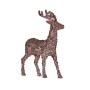 Decorative Figure Christmas Reindeer Glitter Pink Golden Plastic 15 x 45 x 30 cm (8 Units)