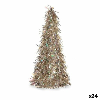 Decorative Figure Christmas Tree Tinsel Bronze polypropylene PET 24 x 46 x 24 cm (24 Units)