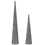 Set of Figures Cones Sequins Silver Plastic (4 Units)