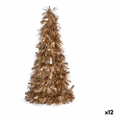 Decorative Figure Christmas Tree Tinsel Golden polypropylene PET 27 x 45,5 x 27 cm (12 Units)