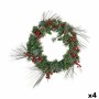 Advent wreathe Red fruits Red Green Plastic 44 x 18 x 44 cm (4 Units)