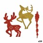 Christmas Decorations Set Red Golden Plastic 14,5 x 14,5 x 2 cm (24 Units)