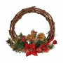 Couronne de Noël Rouge Vert Bois Plastique 33 x 9 x 35 cm (12 Unités)