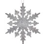 Décorations de Noël Flocons de neige Argenté Plastique Paillettes 15 x 15 x 0,2 cm (24 Unités)