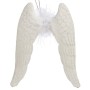 Christmas bauble Angel Wings White Plastic Glitter 12,5 x 15 x 2,5 cm (24 Units)