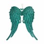 Décorations de Noël Ailes d'ange Vert Plastique Paillettes 13 x 14,5 x 2,5 cm (24 Unités)