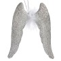 Christmas bauble Angel Wings Silver Plastic Glitter 12,5 x 15 x 2,5 cm (24 Units)