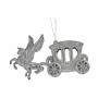 Christmas bauble Magical Carriage Silver Plastic Glitter 15,5 x 8,5 x 4,5 cm (24 Units)