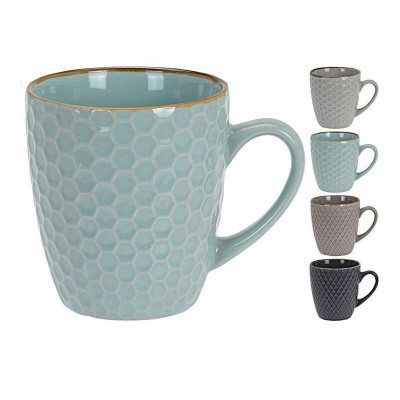 Cup Excellent Houseware Stoneware 200 ml Geometric 4 Pieces