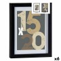 Cadre photo 20,5 x 2,5 x 26,5 cm Noir verre Bois MDF (6 Unités)