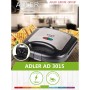 Machine à sandwich Adler AD 3015 Noir Multicouleur Argenté 750 W