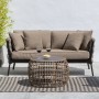 Centre Table Ariki Table Steel Rattan Tempered Glass synthetic rattan 73 x 61 x 46 cm