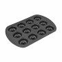 Oven Mould Quttin Black Carbon steel Doughnuts 26,5 x 18 x 2 cm (12 Units)