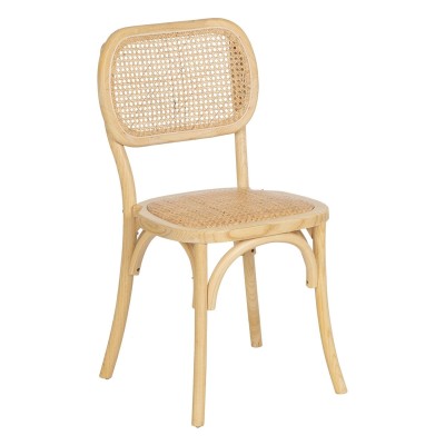 Dining Chair Natural Rattan Elm wood 45 x 41 x 88 cm