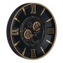 Horloge Murale Noir Doré Verre Fer 59 x 8,5 x 59 cm (3 Unités)