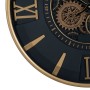 Wall Clock Black Golden Crystal Iron 59 x 8,5 x 59 cm (3 Units)