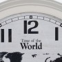 Horloge Murale Mappemonde Blanc Noir Fer 70 x 70 x 6,5 cm