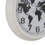 Wall Clock World Map White Black Iron 70 x 70 x 6,5 cm