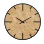 Wall Clock Black Natural PVC Iron MDF Wood 60 x 4,5 x 60 cm