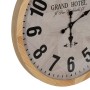 Wall Clock White Natural Wood Crystal 76 x 76 x 6 cm