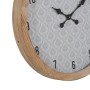 Horloge Murale Blanc Naturel Bois Verre 60 x 60 x 6,5 cm